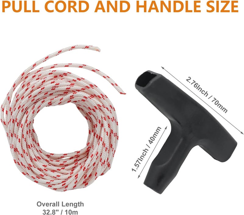 Opzour 3Pcs Starter Handle with 10m Recoil Pull Cord, 3.0mm Starter Rope and Recoil Handle Fit for Stihl, Homelite, Craftsman, Poulan, Husqvarna, Echo, Lawn Mowers, String Trimmers, Chainsaws, Weed Eaters - Image 5